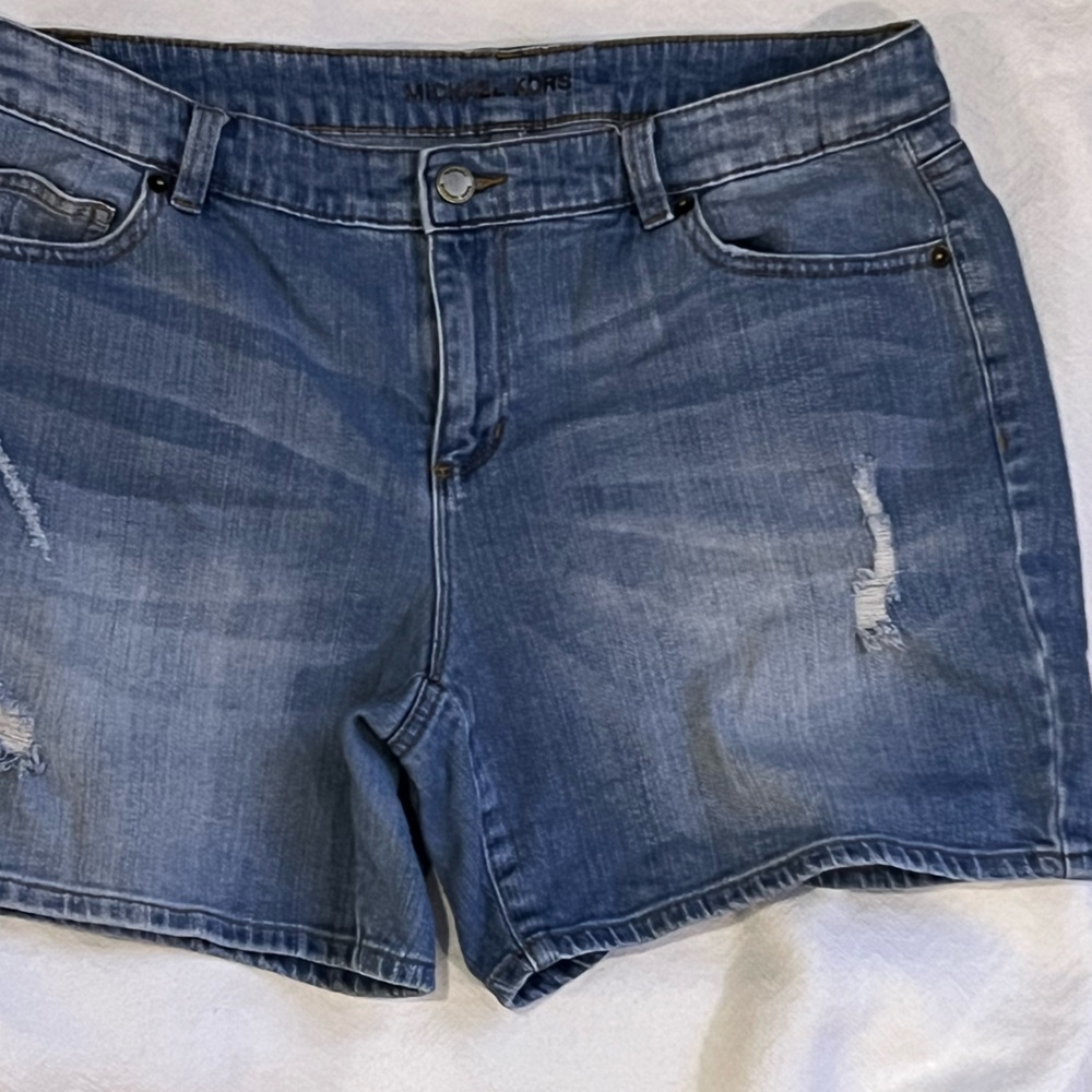 Michael Kors Light Blue Jean Shorts Size: 10. Stretch